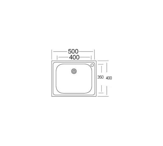 Мойка SINKLIGHT нержавеющая сталь, накладная, прямоугольная 500х400 мм,выпуск малый, без сифона, матовая 72000