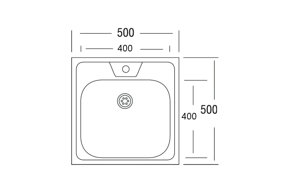 Мойка SINKLIGHT нержавеющая сталь, накладная, квадрат 500х500, без ...