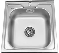 Мойка SINKLIGHT нержавеющая сталь, накладная, квадрат 500х500, без сифона, матовая 0.4/160 72001