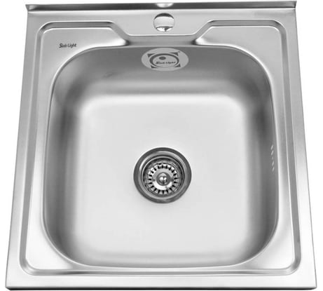 Мойка SINKLIGHT нержавеющая сталь, накладная, квадрат 500х500, без сифона, матовая 0.4/160 72001