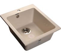 Мраморная мойка GRANFEST PRACTIK одна чаша 505*427 мм белый GF-P--505