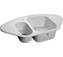 Мраморная мойка GRANFEST CORNER угловая 950*505 мм иней GF-C--960E