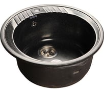 Мраморная мойка GRANFEST RONDO D=520 мм черный GF-R--520