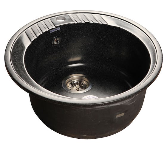 Мраморная мойка GRANFEST RONDO D=520 мм черный GF-R--520