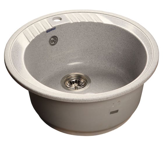 Мраморная мойка GRANFEST RONDO D=520 мм серый GF-R--520