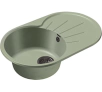 Мраморная мойка GRANFEST RONDO чаша с крылом 730*460 мм салатовый GF-R--730L