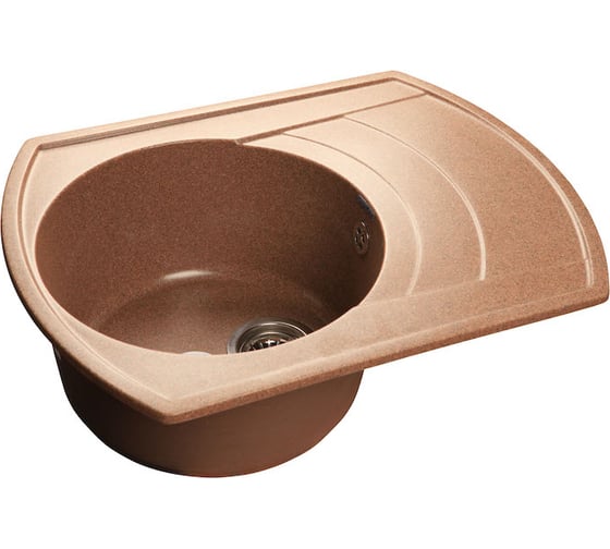 Мраморная мойка GRANFEST RONDO GF-R--650L чаша с крылом 650*500 мм терракот GF-R--650L
