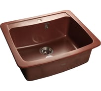 Мраморная мойка GRANFEST STANDART одна чашa 605*515 мм красный марс  GF-S--605