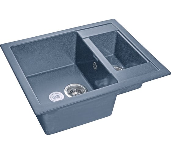 Мраморная мойка GRANFEST STANDART GF-S--610L чаша с крылом 610*495 мм синий GF-S--610L