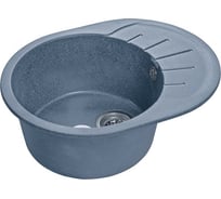 Мраморная мойка GRANFEST RONDO чаша с крылом 579*445 мм графит GF-R--580L