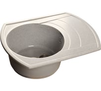 Мраморная мойка GRANFEST RONDO чаша с крылом 650*500 мм серый GF-R--650L