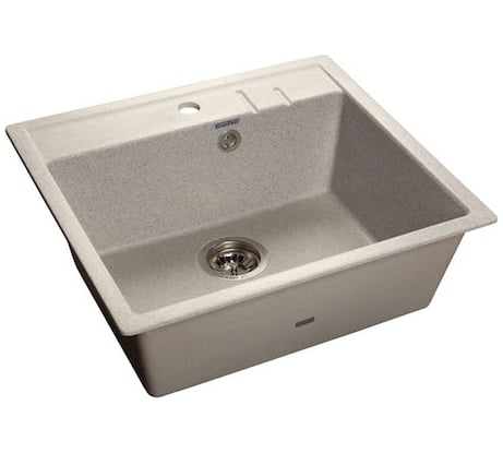 Мраморная мойка GranFest QUADRO одна чаша 558*498 мм серый GF-Q-560 Q-560 сер