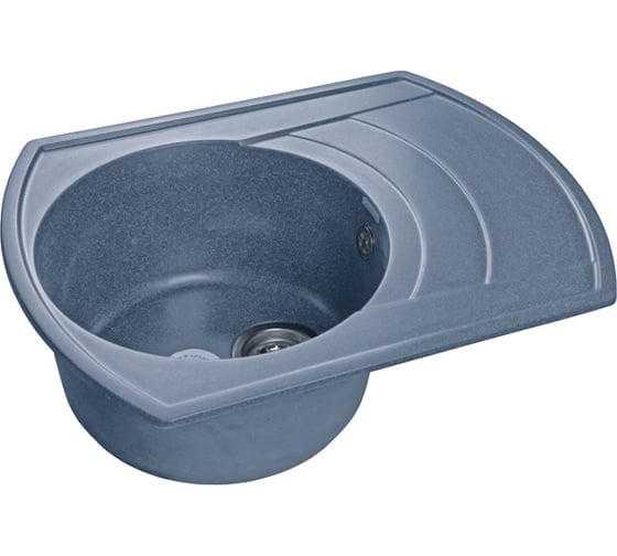 Мраморная мойка GRANFEST RONDO чаша с крылом 650*500 мм синий GF-R--650L 1