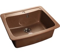 Мраморная мойка GRANFEST STANDART одна чашa 605*515 мм терракот GF-S--605