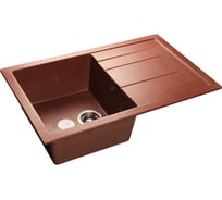 Мраморная мойка GRANFEST QUADRO GF-Q--780L чаша с крылом 770*495 мм красный марс Q-780 L