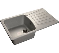 Мраморная мойка GRANFEST STANDART чаша+крыло, серый GF-S--850L