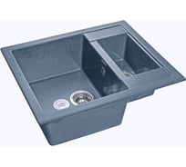 мраморная мойка GRANFEST QUADRO 1.5-чаши. 610*500 мм синий  Q-610 K