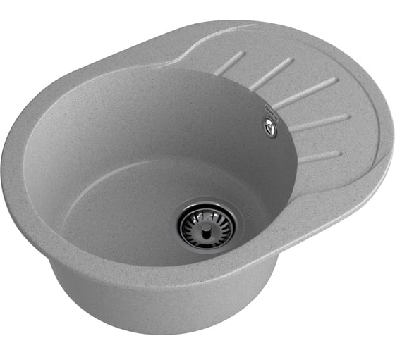 Мойка GRANFEST RONDO GF-R-580L мрамор, чаша с крылом, 579х445 мм, серый R-580 L сер
