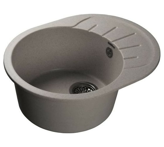 Мойка GRANFEST RONDO GF-R-580L мрамор, чаша с крылом, 579х445 мм, серый R-580 L сер