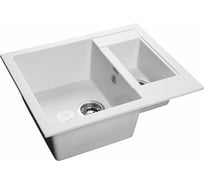 Мойка GRANFEST QUADRO мрамор, 1.5 чаши, 610х500 мм, иней Q-610 K иней