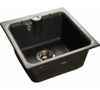 Мойка GRANFEST PRACTIK мрамор, 1 чаша, 417х417 мм, черный P-420 чер