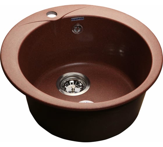 Мойка GRANFEST RONDO мрамор, GF-R-480 D=475 мм, красный марс R-480 кр. м 1