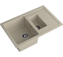 Мойка GRANFEST QUADRO GF-Q-775KL мрамор, 1.5 чаши с крылом, 765х495 мм, топаз Q-775 KL топ