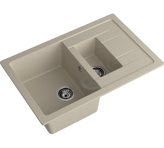 Мойка GRANFEST QUADRO GF-Q-775KL мрамор, 1.5 чаши с крылом, 765х495 мм, топаз Q-775 KL топ 1