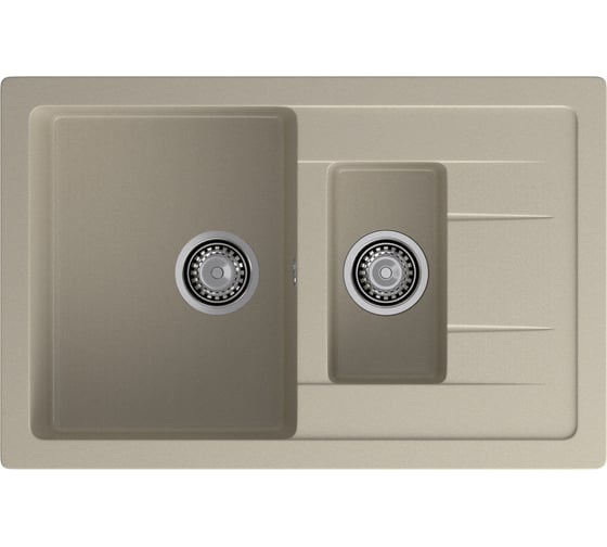Мойка GRANFEST QUADRO GF-Q-775KL мрамор, 1.5 чаши с крылом, 765х495 мм, топаз Q-775 KL топ