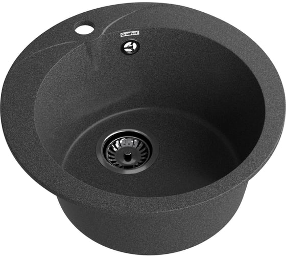 Мойка GRANFEST RONDO GF-R 480, мрамор, D=475 мм, графит R-480 граф.