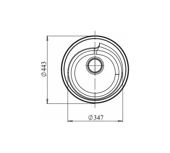 Мойка GRANFEST RONDO GF-R-450 мрамор, D=443 мм, песочный R-450 пес