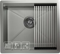 Стальная Кухонная мойка GRANULA KS-5045U сталь матовая  5045U СТАЛЬ МАТОВАЯ