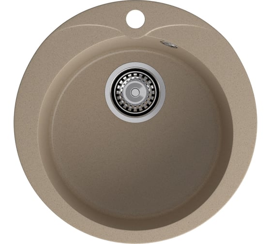 Мойка GRANFEST RONDO мрамор, GF-R-480, D=475 мм, песочный R-480 пес