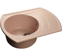 Мойка GRANFEST RONDO GF-R-650L мрамор, чаша с крылом, 650х500 мм, светло-розовый R-650 L св-роз