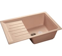 Мойка GRANFEST PRACTIK GF-P-760L мрамор, чаша с крылом, 756х495 мм, светло-розовый P-760 L св-роз