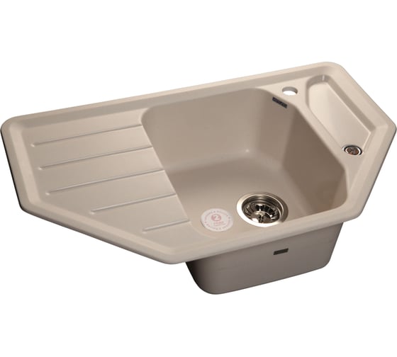 Мойка GRANFEST CORNER GF-C-800E мрамор, угловая, 800х500 мм, белый C-800 E бел