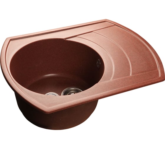 Мойка GRANFEST RONDO GF-R-650L мрамор, чаша с крылом, 650х500 мм, красный марс R-650 L кр.м 1