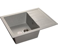 Мойка GRANFEST QUADRO GF-Q-650L мрамор, чаша с крылом, 650х500 мм, серый Q-650 L сер