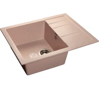 Мойка GRANFEST QUADRO GF-Q-650L мрамор, чаша с крылом, 650х500 мм, светло-розовый Q-650 L св-роз