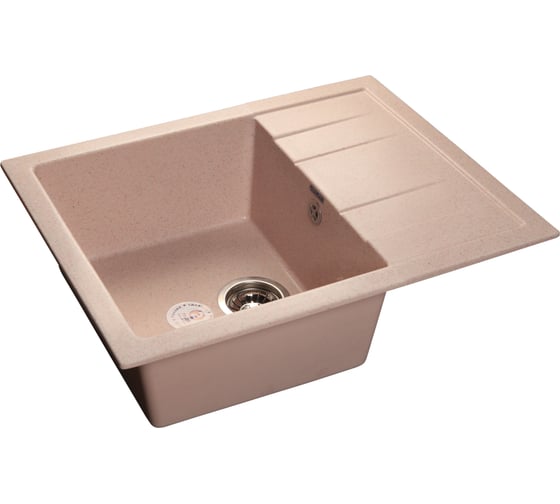 Мойка GRANFEST QUADRO GF-Q-650L мрамор, чаша с крылом, 650х500 мм, светло-розовый Q-650 L св-роз