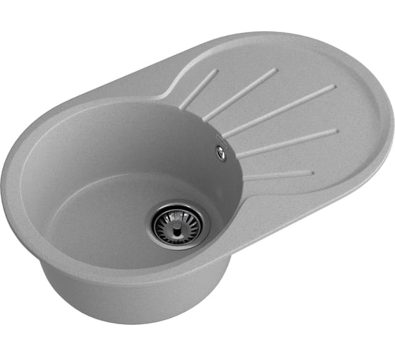 Мойка GRANFEST RONDO GF-R-750L мрамор, чаша с крылом, 750х460 мм, серый R-750 L сер