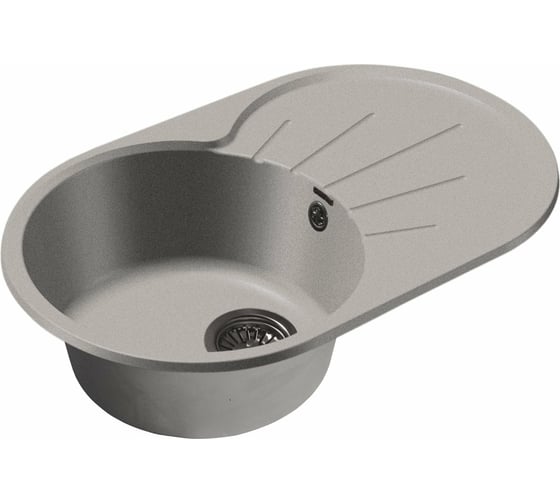 Мойка GRANFEST RONDO GF-R-750L мрамор, чаша с крылом, 750х460 мм, серый R-750 L сер