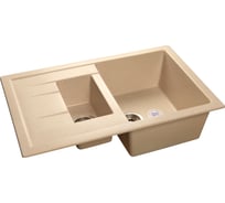 Мойка GRANFEST QUADRO GF-Q-775KL мрамор, 1.5 чаши с крылом, 765х495 мм, бежевый Q-775 KL беж