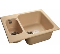 Мойка GRANFEST STANDART GF-S-615K мрамор, 1.5 чаши, 612х495 мм, бежевый S-615 K беж