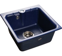 Мойка GRANFEST PRACTIK мрамор, 1-чаша, 417х417 мм, синий  P-420 син.