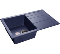 Мойка GRANFEST QUADRO GF-Q-780L мрамор, чаша с крылом, 770х495 мм, синий Q-780 L син