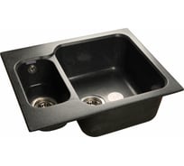 Мойка GRANFEST STANDART GF-S-615K мрамор, 1.5 чаши, 612х495 мм, черный S-615 K чер