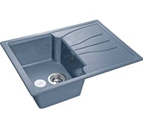 Мойка GRANFEST STANDART GF-S-680L мрамор, чаша с крылом, 680х500 мм, графит S-680 L граф