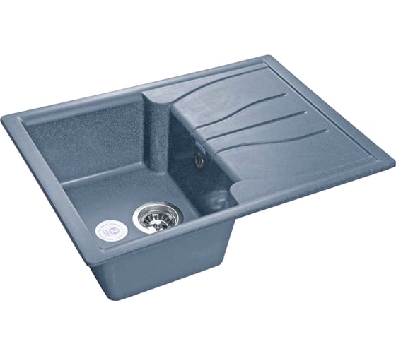 Мойка GRANFEST STANDART GF-S-680L мрамор, чаша с крылом, 680х500 мм, графит S-680 L граф 1