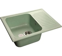 Мойка GRANFEST STANDART GF-S-645L мрамор, чаша с крылом, 645х498 мм, салатовый S-645 L сал
